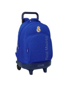 Mochila Grande con Ruedas Compact Extraible Real Madrid | Reino Escolar: Mochilas y Regalos