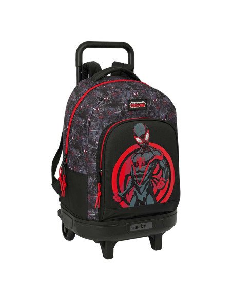 Mochila Grande con Ruedas Compact Extraible Miles Morales | Reino Escolar: Mochilas y Regalos