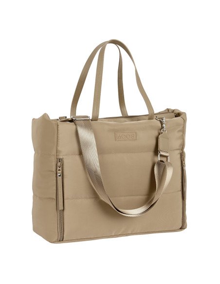 Bolso Con Bolsillo Para Portatil 14.1'' Moos Capsula Acolchado "Camel" | Reino Escolar: Mochilas y Regalos