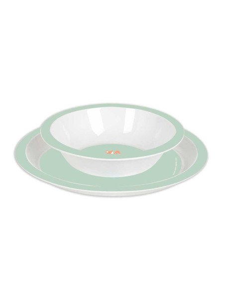 Set de Platos Cubiertos y Vaso SAFTA Preescolar "Zorrito"