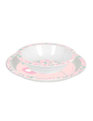 Set de Platos Cubiertos y Vaso SAFTA Preescolar "Mariposa"