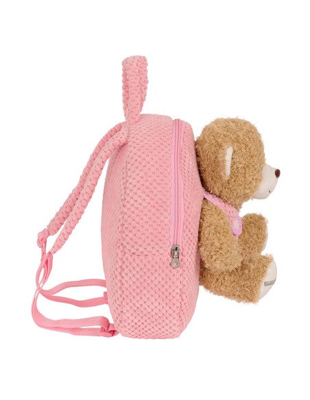 Mochila Preescolar con Osito SAFTA Rosa | Reino Escolar