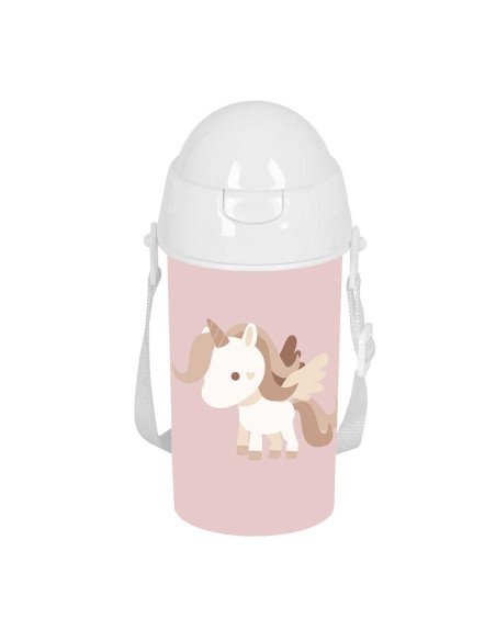 Botella 500ml Apertura Autom. Con Pajita Safta Preescolar "Unicornio" | Reino Escolar: Mochilas y Regalos