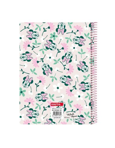 Libreta Cuarto 80 H. Tapas Duras Minnie Mouse "Minty" | Reino Escolar: Mochilas y Regalos