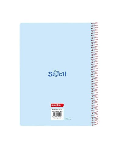 Libreta Cuarto 80 H. Tapas Duras Stitch "Ohana" | Reino Escolar: Mochilas y Regalos