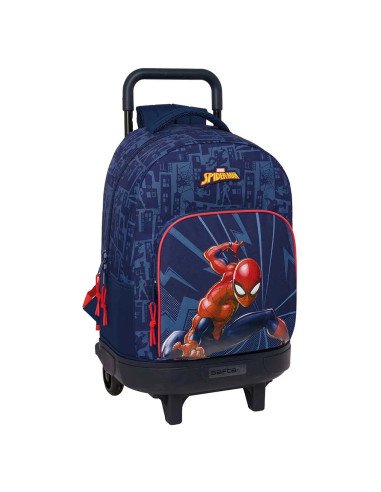 Mochila Grande Con Ruedas Compact Extraible Spider-Man | Reino Escolar: Mochilas y Regalos