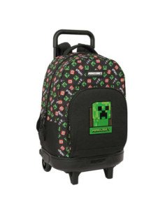 Mochila Grande Con Ruedas Compact Extraible Minecraft | Reino Escolar: Mochilas y Regalos