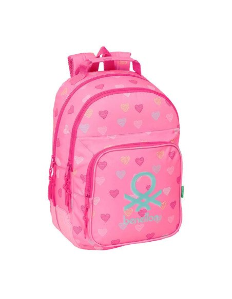 Mochila Doble Adaptable A Carro Benetton "Heart" | Reino Escolar: Mochilas y Regalos