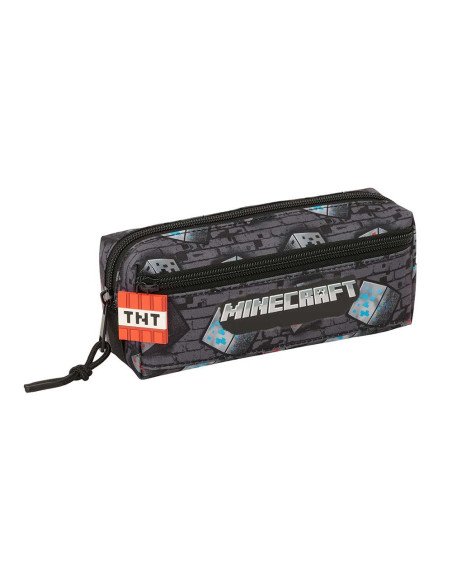 Portatodo Triple Pequeño con Goma Elástica 22 cm Minecraft "Graffiti"