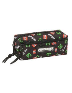 Portatodo Triple Peq. con Goma Elast. 22Cm Minecraft | Reino Escolar: Mochilas y Regalos