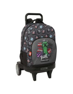 Mochila Grande con Ruedas Compact Evol. Ext. Minecraft "Graffiti" | Reino Escolar: Mochilas y Regalos