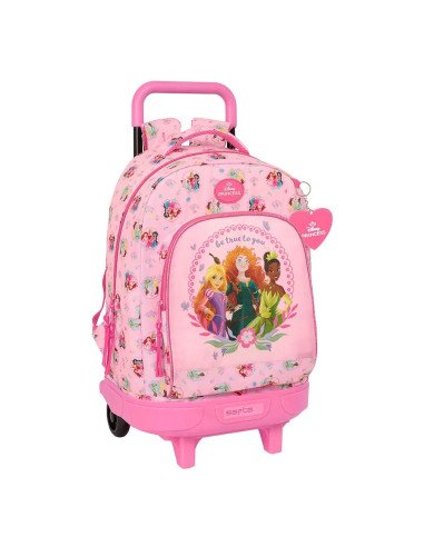 Mochila Grande Con Ruedas Compact Extraible Princesas Disney | Reino Escolar: Mochilas y Regalos