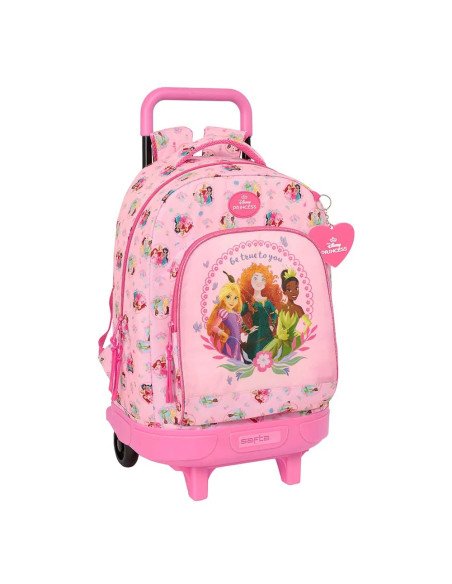 Mochila Grande Con Ruedas Compact Extraible Princesas Disney | Reino Escolar: Mochilas y Regalos