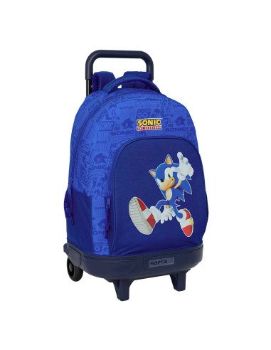 Mochila Grande Con Ruedas Compact Extraible Sonic | Reino Escolar: Mochilas y Regalos