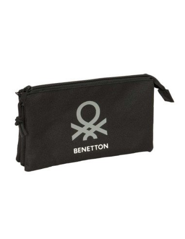 Portatodo Triple Benetton Basics "Negro" | Reino Escolar: Mochilas y Regalos