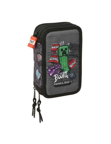 Plumier Triple 37 piezas Minecraft "Graffiti" | Reino Escolar