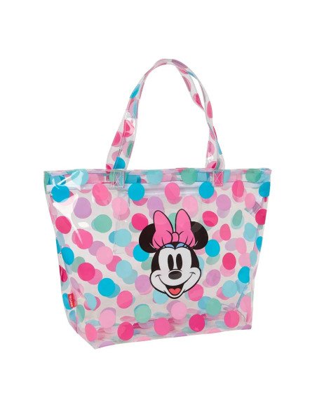 Bolso Shopping Con Cremallera Minnie Mouse "Beach" | Reino Escolar: Mochilas y Regalos