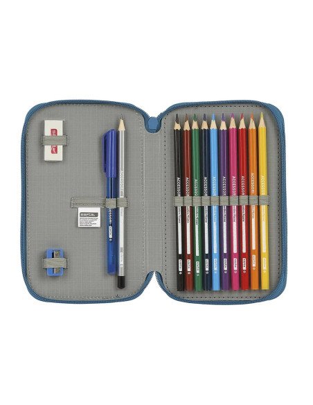 Plumier Doble Pequeño 28 Pcs Blackfit8 Egeo | Reino Escolar: Mochilas y Regalos