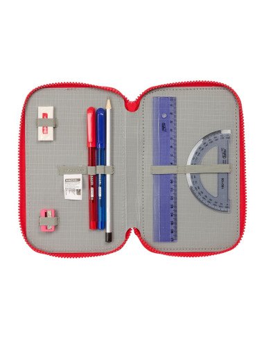 Plumier Triple 36 Piezas Atletico De Madrid | Reino Escolar: Mochilas y Regalos