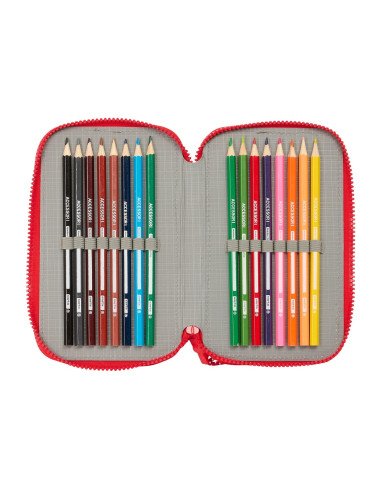 Plumier Triple 36 Piezas Atletico De Madrid | Reino Escolar: Mochilas y Regalos