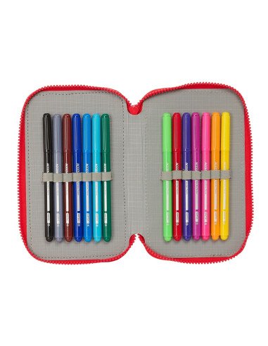 Plumier Triple 36 Piezas Atletico De Madrid | Reino Escolar: Mochilas y Regalos