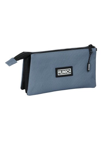Portatodo Triple Munich Basicos "Gris" | Reino Escolar: Mochilas y Regalos