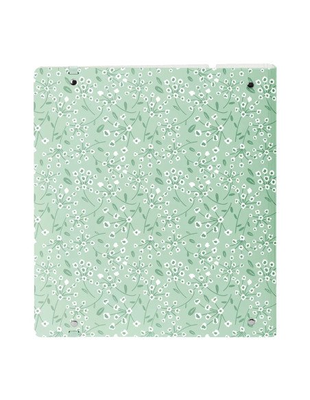 Carpeblock Pp Foam 4 Ani 35Mm Con Recambio Safta "Light Green Flowers" | Reino Escolar: Mochilas y Regalos