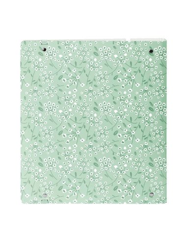 Carpeblock Pp Foam 4 Ani 35Mm Con Recambio Safta "Light Green Flowers" | Reino Escolar: Mochilas y Regalos