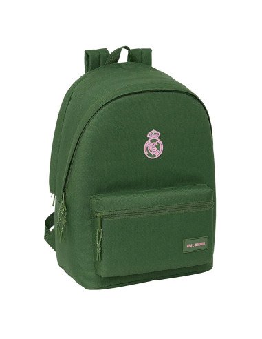 Mochila Doble Para Portatil 15.6"  +  Usb Real Madrid Chica Caqui | Reino Escolar: Mochilas y Regalos
