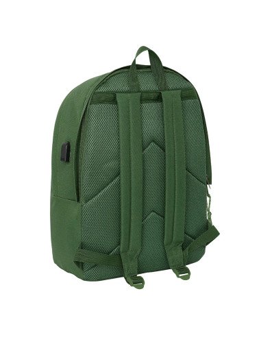 Mochila Doble Para Portatil 15.6"  +  Usb Real Madrid Chica Caqui | Reino Escolar: Mochilas y Regalos