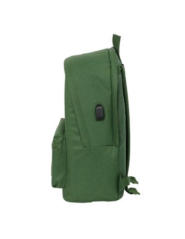 Mochila Doble Para Portatil 15.6"  +  Usb Real Madrid Chica Caqui | Reino Escolar: Mochilas y Regalos