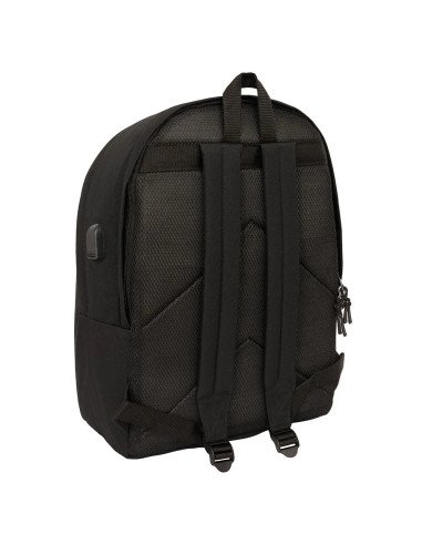 Mochila Doble Para Portatil 15.6"  +  Usb F.C.Barcelona Chica Negro | Reino Escolar: Mochilas y Regalos
