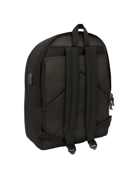Mochila Doble Para Portatil 15.6"  +  Usb F.C.Barcelona Chica Negro | Reino Escolar: Mochilas y Regalos
