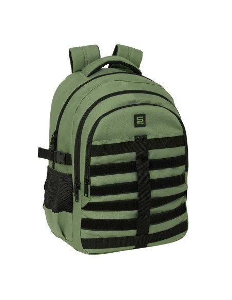 Mochila Cross Doble Safta Verde | Reino Escolar: Mochilas y Regalos