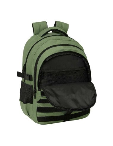 Mochila Cross Doble Safta Verde | Reino Escolar: Mochilas y Regalos