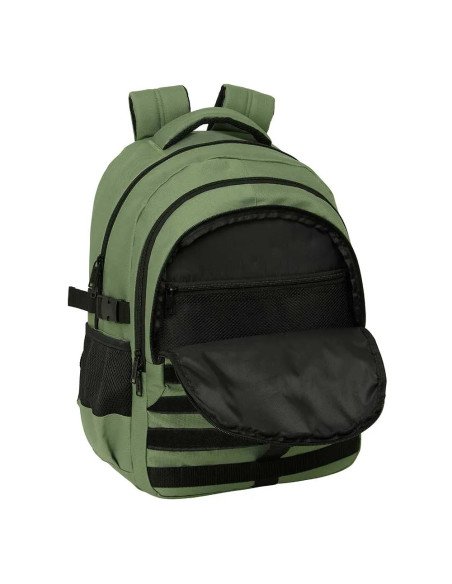 Mochila Cross Doble Safta Verde | Reino Escolar: Mochilas y Regalos