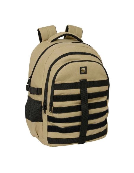 Mochila Cross Doble Safta Camel | Reino Escolar: Mochilas y Regalos