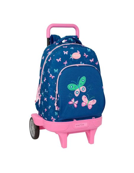Mochila Grande Con Ruedas Compact Evol. Ext. Blackfit8 "Mariposas" | Reino Escolar: Mochilas y Regalos