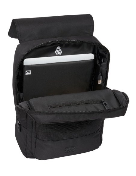 Mochila Con Solapa Portatil 13.3''+Usb Real Madrid Premium | Reino Escolar: Mochilas y Regalos