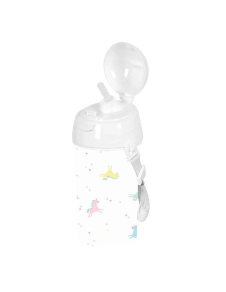 Botella 500ml Apertura Autom. Con Pajita Safta Preescolar "Unicornio" | Reino Escolar: Mochilas y Regalos