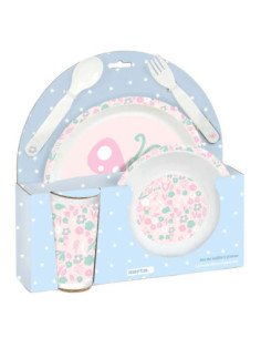 Set De Platos. Cubiertos Y Vaso Safta Preescolar "Mariposa" | Reino Escolar: Mochilas y Regalos