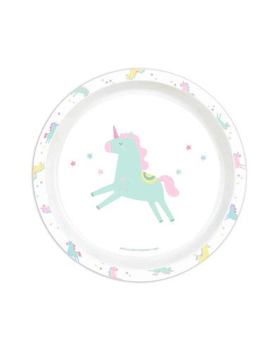 Set De Platos. Cubiertos Y Vaso Safta Preescolar "Unicornio" | Reino Escolar: Mochilas y Regalos