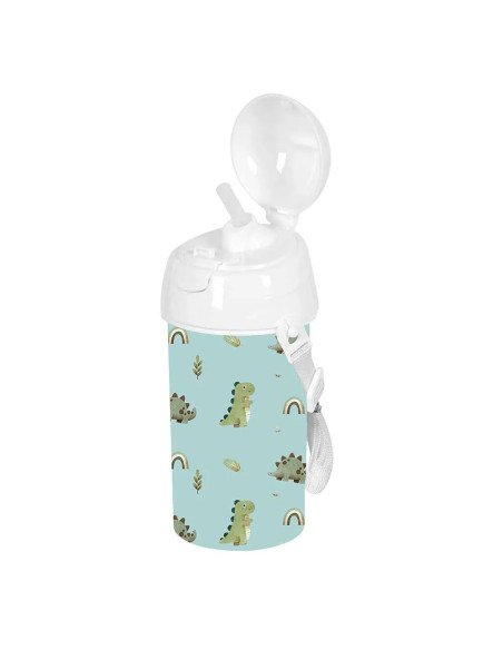 Botella 500ml Apertura Autom. Con Pajita Safta Preescolar "Dinos" | Reino Escolar: Mochilas y Regalos