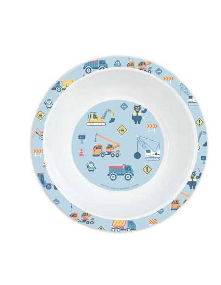 Set De Platos. Cubiertos Y Vaso Safta Preescolar "Gruas" | Reino Escolar: Mochilas y Regalos
