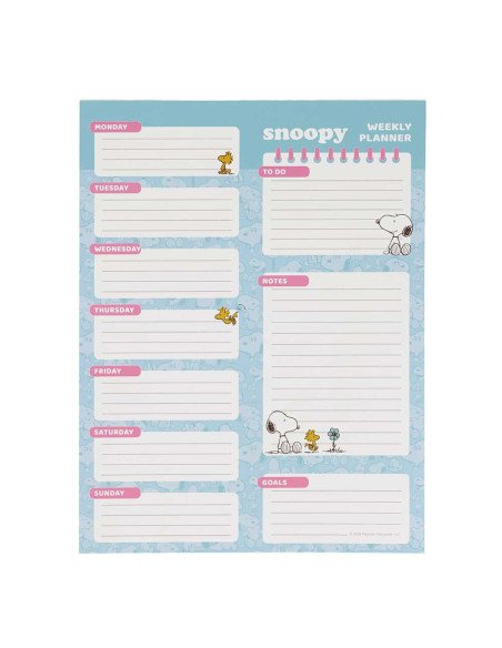 Planing Semanal Snoopy | Reino Escolar: Mochilas y Regalos