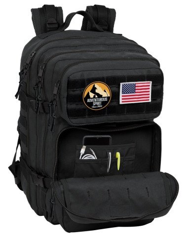 Mochila Militar Portatil 15.6'' Safta Basic "Negro" | Reino Escolar: Mochilas y Regalos