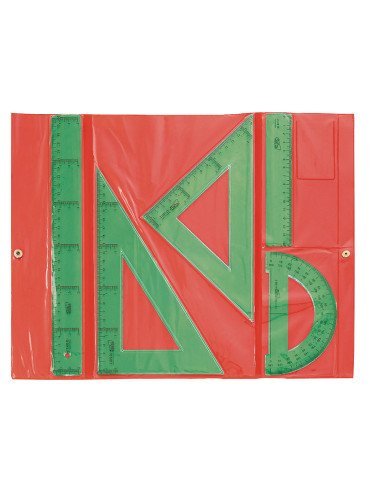 Conjunto Dibujo Escolar Reglas Verdes | Reino Escolar: Mochilas y Regalos