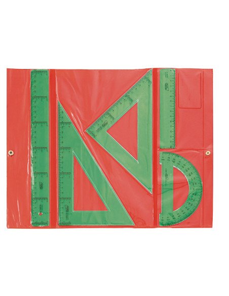 Conjunto Dibujo Escolar Reglas Verdes | Reino Escolar: Mochilas y Regalos