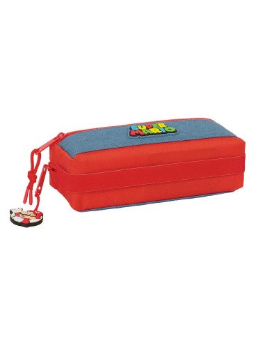 Portatodo Triple Peq. con Goma Elast. 22Cm Super Mario | Reino Escolar: Mochilas y Regalos