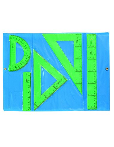 Conjunto Dibujo Escolar Reglas Verdes | Reino Escolar: Mochilas y Regalos